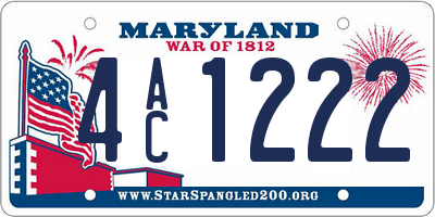 MD license plate 4AC1222