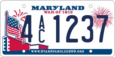 MD license plate 4AC1237