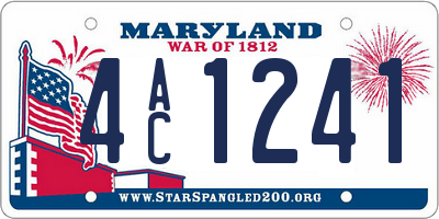 MD license plate 4AC1241