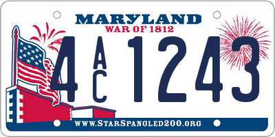 MD license plate 4AC1243
