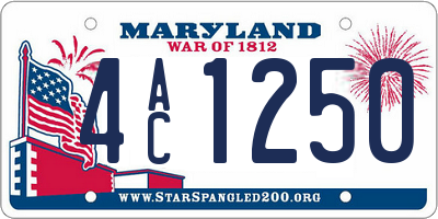 MD license plate 4AC1250