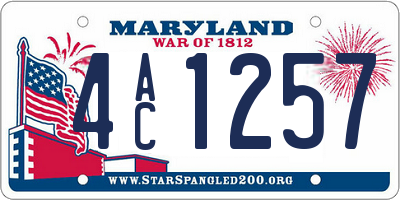 MD license plate 4AC1257