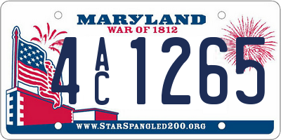 MD license plate 4AC1265