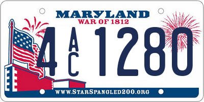 MD license plate 4AC1280