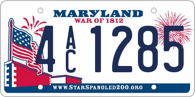 MD license plate 4AC1285