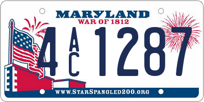 MD license plate 4AC1287