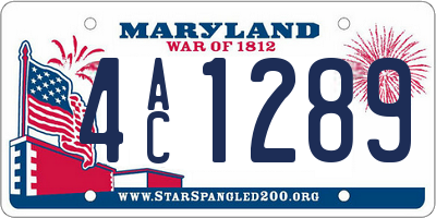 MD license plate 4AC1289