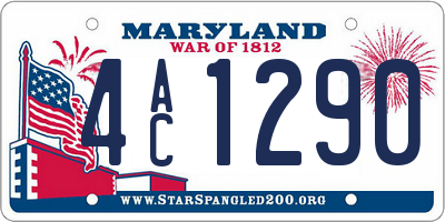 MD license plate 4AC1290