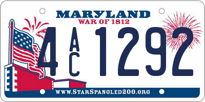 MD license plate 4AC1292