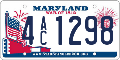 MD license plate 4AC1298