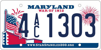 MD license plate 4AC1303