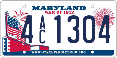 MD license plate 4AC1304
