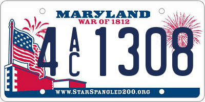 MD license plate 4AC1308