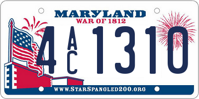 MD license plate 4AC1310