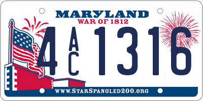 MD license plate 4AC1316