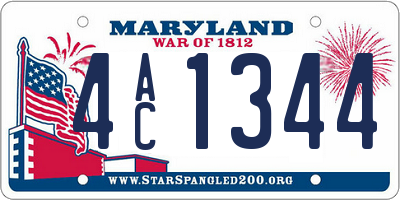 MD license plate 4AC1344