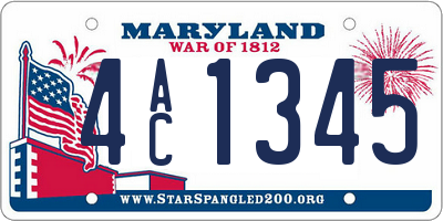 MD license plate 4AC1345