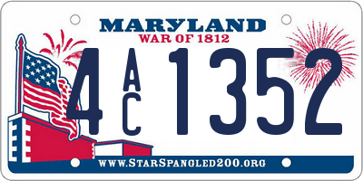 MD license plate 4AC1352