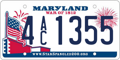MD license plate 4AC1355