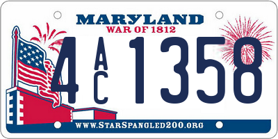 MD license plate 4AC1358