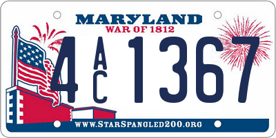 MD license plate 4AC1367