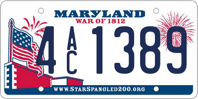 MD license plate 4AC1389