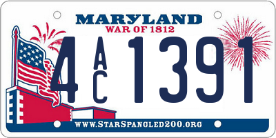 MD license plate 4AC1391