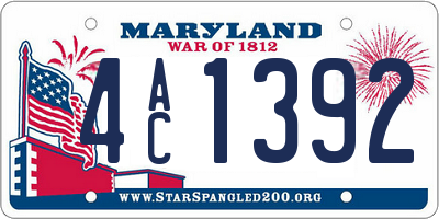 MD license plate 4AC1392