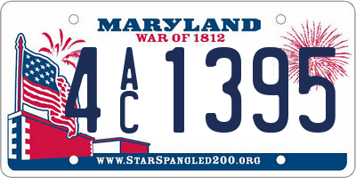 MD license plate 4AC1395