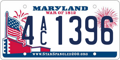 MD license plate 4AC1396