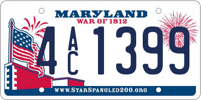 MD license plate 4AC1399