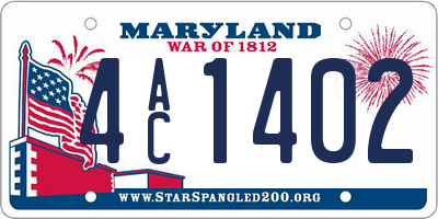 MD license plate 4AC1402