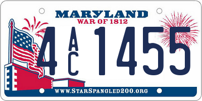 MD license plate 4AC1455