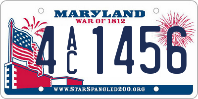 MD license plate 4AC1456