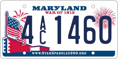 MD license plate 4AC1460
