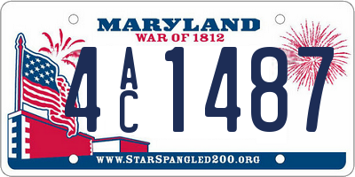 MD license plate 4AC1487