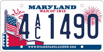 MD license plate 4AC1490