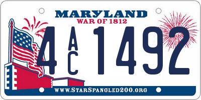 MD license plate 4AC1492