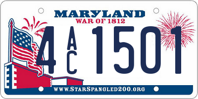 MD license plate 4AC1501