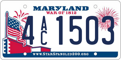 MD license plate 4AC1503