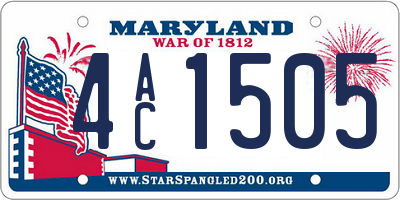 MD license plate 4AC1505