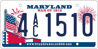 MD license plate 4AC1510