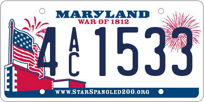 MD license plate 4AC1533