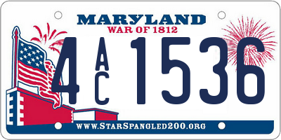 MD license plate 4AC1536
