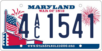 MD license plate 4AC1541