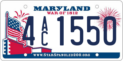 MD license plate 4AC1550