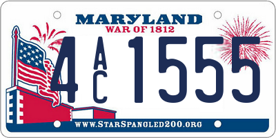 MD license plate 4AC1555