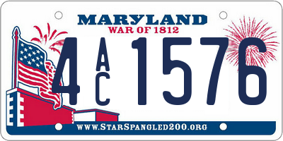 MD license plate 4AC1576