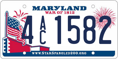 MD license plate 4AC1582
