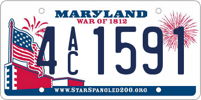 MD license plate 4AC1591